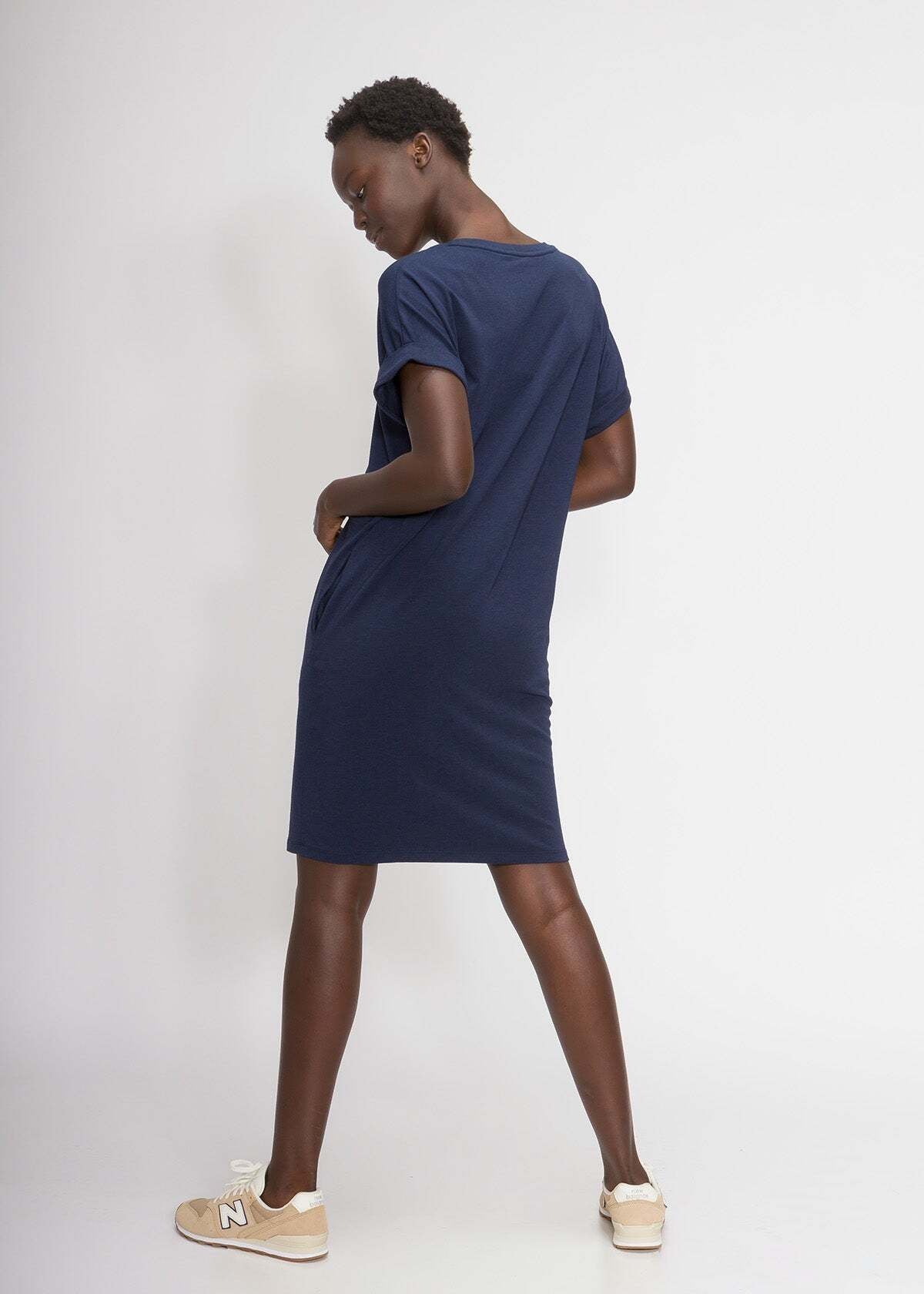 Cotton shirt dress with pockets hotsell